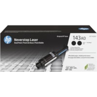 HP 143AD Original Laser Toner Cartridge - Dual Pack - Black - 2 / Carton - 5000 Pages