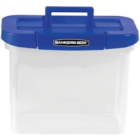 Bankers Box Storage Case - External Dimensions: 14.3" (361.95 mm) Width x 8.5" (215.90 mm) Depth x 11" (279.40 mm) Height - Media Size Supported: Letter 8.50" (215.90 mm) x 11" (279.40 mm), Legal 8.50" (215.90 mm) x 14" (355.60 mm) - Lid Lock Closure - Heavy Duty - Stackable - Plastic, Polypropylene