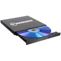 Kanguru QS Slim Portable Blu-ray Writer - External - Black  - BD-R/RE Support - 24x CD Read/24x CD Write/24x CD Rewrite - 6x BD Read/6x BD Write/2x BD Rewrite - 8x DVD Read/8x DVD Write/8x DVD Rewrite - Double-layer Media Supported - USB 3.0 - Slimline