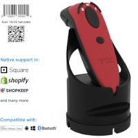 Socket Mobile DuraScan® D740, Universal Barcode Scanner, Red & Charging Dock - Wireless Connectivity - 19.50" (495.30 mm) Scan Distance - 1D, 2D - Laser - Bluetooth - Red