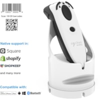 Scanner de code à barre DuraScan D740 Handheld - Sans fil Connectivité - Blanc Socket Mobile - Sans fil Connectivité - 19,50 po (495,30 mm) Distance de lecture - 1D, 2D - Laser - Bluetooth - Blanc