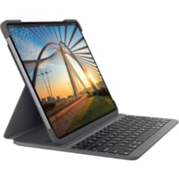 Logitech Slim Folio Pro Keyboard/Cover Case (Folio) for 11" (279.40 mm) Apple iPad Pro, iPad Pro (2nd Generation) Tablet - Oxford Gray - Scuff Resistant, Scratch Resistant, Spill Resistant, Knock Resistant, Bump Resistant - Plastic Body - 7.68" (195.07 mm) Height x 9.96" (252.98 mm) Width x 0.89" (2