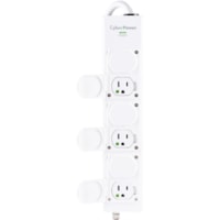 CyberPower MPV615P 6-Outlet Power Strip - NEMA 5-15P-HG - 6 x NEMA 5-15R-HG - 15 ft (4.57 m) Cord - 120 V AC Voltage - Strip