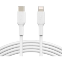 Câble de transfert de données BoostCharge 3,3 pi (1,01 m) Lightning/USB-C Belkin - 3,3 pi (1,01 m) Lightning/USB-C Câble de transfert de données pour iPhone, iPad, iPad Air, iPad Pro, iPad mini - MFI - Blanc