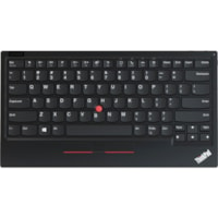 Clavier ThinkPad - Sans fil Connectivité - Trackpoint - Français (Canada) - Noir Pur Lenovo - Sans fil Connectivité - Bluetooth - 2,40 GHz - Français (Canada) - Portable - Trackpoint - Windows, Android, PC - Ciseaux Pavé Numérique - Noir Pur