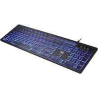 Adesso Large Print Illuminated Desktop Keyboard - Cable Connectivity - USB Interface - 104 Key(s) - English (US) - Desktop Computer - Windows - Black