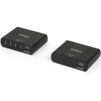 StarTech.com 4 Port USB 2.0 Extender over Ethernet/IP Network Hub - up to 330ft (100m) - USB over Gigabit LAN or Direct Cat5e/Cat6 Cable - USB 2.0 hub over IP network extender kit; connect 4 devices @480Mbps via Gigabit Ethernet LAN for long distances or up to 330ft/100m via CAT5e/CAT6 - 5V/600mA pe