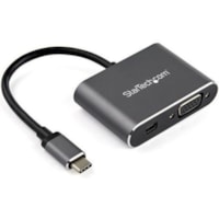 StarTech.com USB C Multiport Video Adapter - USB-C to 4K 60Hz Mini DisplayPort 1.2 (HBR2 HDR) or 1080p VGA Monitor Display Adapter - 2-in-1 USB-C multiport video adapter w/ Mini DisplayPort 1.2 or VGA - USB-C to 4K 60Hz mDP 1.2 HBR2 or 1080p VGA - HDCP 2.2/1.4 / 2ch audio - USB-C display adapter for