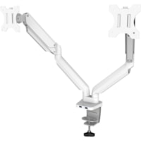 Fellowes Platinum Mounting Arm for Monitor - White - 2 Display(s) Supported - 27" Screen Support - 40 lb (18143.69 g) Load Capacity - 1 Each