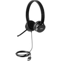 Lenovo 100 Headset - Stereo - USB 2.0 - Wired - 32 Ohm - 20 Hz to 20 kHz - Over-the-head - Binaural - Supra-aural - 5.9 ft (1.80 m) Cable - Directional Microphone - Noise Canceling - Black