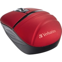 Verbatim Wireless Mini Travel Mouse, Commuter Series - Red - Optical - Wireless - Radio Frequency - 2.40 GHz - Red - 1000 dpi - 3 Button(s)