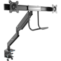 StarTech.com Desk Mount Dual Monitor Arm with USB & Audio, Slim Dual Monitor VESA Mount up to 32" (17.6lb/8kg) Displays, C-Clamp/Grommet - VESA 75x75/100x100mm heavy duty desk mount dual monitor arm supports 32in displays (17.6lb) per screen - 2 USB-A 3.0 5Gbps passthrough ports and 2 3.5mm audio/mi