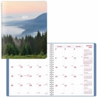 Brownline Monthly Planner - Monthly - 14 Month - December 2024 - January 2026 - Twin Wire - Nature's Hues - 8.9" (226.06 mm) Height x 7.1" (180.34 mm) Width - Ruled Daily Block, Reminder Section, Notes Area, Six Month Reference - 1 Each