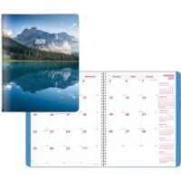 Brownline Monthly Planner - Monthly - 14 Month - December 2023 - January 2025 - Twin Wire - Nature's Hues - 11" Height x 8.5" Width - Ruled Daily Block, Reminder Section, Notes Area, Six Month Reference - 1 Each