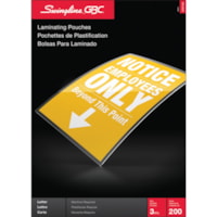 ACCO Clear Economy Thermal Laminating Pouches Letter Size, 9" x 11.5" , 3Mil, 200 Pack - Sheet Size Supported: Letter 8.50" (215.90 mm) Width x 11" (279.40 mm) Length - Laminating Pouch/Sheet Size: 9" (228.60 mm) Width x 11.50" (292.10 mm) Length x 3 mil (0.08 mm) Thickness - Glossy - for Document -