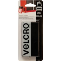 VELCRO® Industrial Adhesive Strips - 2" (50.8 mm) Length x 4" (101.6 mm) Width - Black - 1 / Pack