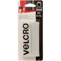 Attache auto-grippante VELCRO® - longueur de 2 po (50,8 mm) x largeur de 4 po (101,6 mm) - Blanc - 1 / emballage