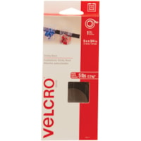 VELCRO® Self-Adhesive Strips - 5 ft (1.5 m) Length x 0.75" (19.1 mm) Width - Black - 1 Each