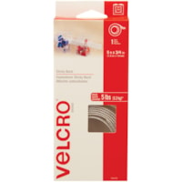 VELCRO® Self-Adhesive Strips - 5 ft (1.5 m) Length x 0.75" (19.1 mm) Width - White - 1 Each