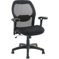 Fauteuil direction Activ A43 - Siège réglable - 17,5 po (444,50 mm) à 20,5 po (520,70 mm) Haut Horizon - Seat Color Noir - Mousse moulée, Tissu Seat MaterialBack Color Noir - Tissu Back MaterialFrame Color Noir - Dossier mi-dos - 5 branches Base - Accoudoir - 1 chaque