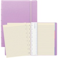 Filofax Classic Pastels Notebook - 112 Sheets - Twin Wirebound - Ruled Margin - A5 - 8 1/4" (209.55 mm) x 5 3/4" (146.05 mm) Sheet Size - Cream Paper - Movable Index, Storage Pocket, Page Marker - Recycled - 1 Each