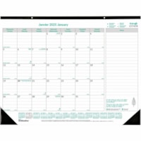 Blueline Ecologix Monthly Desk Pad Calendar 22"x 17" , Bilingual - Monthly - 12 Month - January 2025 - December 2025 - 1 Month Single Page Layout - Desk Pad - Chipboard, Paper - 17" (431.80 mm) Height x 22" (558.80 mm) Width - Ruled Daily Block, Tear-off, Top Bound, Bilingual, Printed, Project Secti