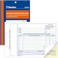 Blueline Purchase Orders Book - 50 Sheet(s) - 2 Part - Carbonless Copy - 7.99" (203 mm) x 5.39" (137 mm) Form Size - Blue Cover - Paper - 1 Each