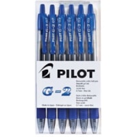 Pilot G2 Retractable Roller Pen - 0.7 mm (0.03") Pen Point - Refillable - Retractable - Blue Ink - Gel-based - 6 / Box