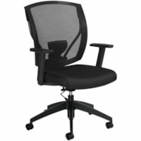 Offices To Go Ibex | Upholstered Seat & Mesh Back Task - Mesh Back - Mid Back - Ebony - 1 Each