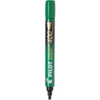 Pilot Permanent Markers 400 - 4 mm (0.16") Broad Chisel Marker Point - Green Ink - 12 / Box