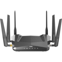 D-Link Wi-Fi 6 IEEE 802.11ax Ethernet Wireless Router - Dual Band - 2.40 GHz ISM Band - 5 GHz UNII Band - 6 x Antenna(6 x External) - 600 MB/s Wireless Speed - 4 x Network Port - 1 x Broadband Port - USB - Gigabit Ethernet - Desktop