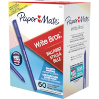 Paper Mate Medium Tip Capped Ball Point Pens - Medium Pen Point - Blue Ink - 60 / Box