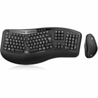 Adesso TruForm Media Keyboard & Mouse - USB Membrane Wireless RF 2.40 GHz Keyboard - 105 Key - French - USB Wireless RF Mouse - Optical - 1600 dpi - Scroll Wheel - AZERTY - Internet Key, Multimedia, Windows Key, Home, Back, Forward, Refresh, Search, My Favorites, Sleep, Wake-up, ... Hot Key(s) - Rig