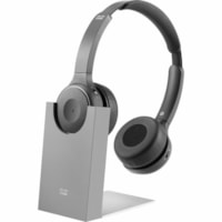 Cisco Headset 730 - Google Assistant, Cortana, Siri - Stereo - USB Type A, Mini-phone (3.5mm) - Wired/Wireless - Bluetooth - 213.3 ft - 32 Ohm - 20 Hz to 20 kHz - On-ear, Over-the-head - Binaural - Ear-cup - Directional, Electret Condenser, Uni-directional Microphone - Carbon Black