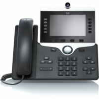 Téléphone IP 8845 - Remis à Neuf - Filaire - Filaire - Bluetooth - Fixation au mur - Charbon Cisco - VoIP - 2 x Réseasu (RJ-45) - PoE Ports