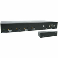 Tripp Lite by Eaton B320-4X1-MHE-K 4-Port over Cat6 Presentation Switch/Extender Kit - 4 Input Device - 1 Output Device - 125 ft (38100 mm) Range - 2 x Network (RJ-45) - 2 x USB - 1 x HDMI In - 1 x VGA In - 1 x HDMI Out - DisplayPort - 4K - 3840 x 2160 - Twisted Pair - Category 6 