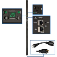 Tripp Lite by Eaton 24-Outlets PDU - Monitored - NEMA L5-20P, NEMA 5-20P - 24 x NEMA 5-15/20R - 120 V AC - Network (RJ-45) - 0U - Vertical - Rack-mountable 