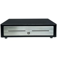 Star Micronics CD4-1416 Choice Cash Drawer, Black, 14Wx16D, Stainless Drawer Front, 4Bill-5Coin - Printer-Driven, Cable Included - Printer-Driven, Cable Included