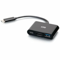 Station d'accueil Mini Dock USB Type C pour Notebook/Tablette PC - Capacité de chargement - Noir C2G - pour Notebook/Tablette PC - Capacité de chargement - USB Type C - 4K - 3840 x 2160 - 3 x Ports USB - 1 xUSB 3.0 - 1 x Ports USB Type-A - USB Type-A - 2 x Ports USB Type-C - USB Type-C