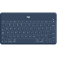 Logitech Keys-To-Go Keyboard - Wireless Connectivity - Bluetooth - Home, Brightness, Multimedia, Search, Volume Control, Lock, Bluetooth Pair, Battery-check Button Hot Key(s) - iPad, iPhone, Apple TV, Tablet, Notebook - iOS - Scissors Keyswitch - Blue