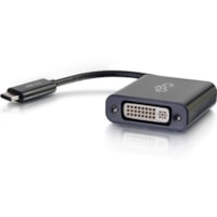 C2G USB-C to DVI-D Video Adapter Converter - Black - USB Type C - 1 x DVI , 1 x DVI-D , DVI (Dual-Link), DVI - 1