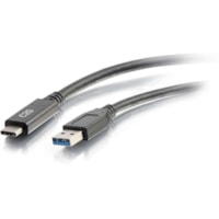 Câble de transfert de données 10 pi (3,05 m) USB/USB-C C2G - 10 pi (3,05 m) USB/USB-C Câble de transfert de données pour Ordinateur Portable, Smartphone, Tablette - 5 Gbit/s - Nickel Connecteur plaqué - Flash-Or Contact plaqué - 30 AWG - Noir