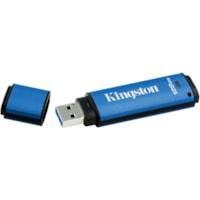 Kingston DataTraveler Vault Privacy 3.0 128GB USB 3.0 Flash Drive - 128 GB - USB 3.0 - 250 MB/s Read Speed - 85 MB/s Write Speed - Blue - 256-bit AES - 5 Year Warranty 