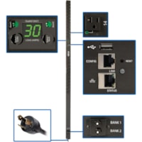 Tripp Lite by Eaton 24-Outlets PDU - Monitored - NEMA L5-30P - 24 x NEMA 5-15/20R - 120 V AC - Network (RJ-45) - 0U - Vertical - Rack-mountable 