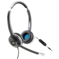 Cisco 522 Headset - Stereo - USB Type A, Mini-phone (3.5mm) - Wired - 90 Ohm - 50 Hz to 18 kHz - Over-the-head - Binaural - Supra-aural - Electret, Uni-directional, Noise Reduction, Condenser Microphone