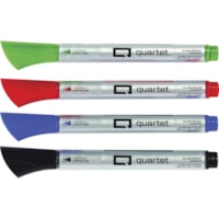 Marqueur effaçable à sec Quartet - Fin Pointe de marqueur - Ink Noir, Bleu, Rouge, Vert - Liquide - 4 / emballage