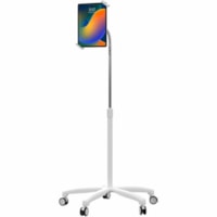 CTA Digital Heavy-Duty Medical Mobile Floor Stand for 7-13 Inch Tablets (White) - Up to 13" (330.20 mm) Screen Support - 65" (1651 mm) Height - Floor - White