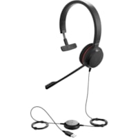 Jabra EVOLVE 20 Headset - Mono - USB Type C - Wired - 32 Ohm - 150 Hz to 7 kHz - Over-the-head - Monaural - Supra-aural - 3.1 ft (0.95 m) Cable - Noise Cancelling Microphone - Black