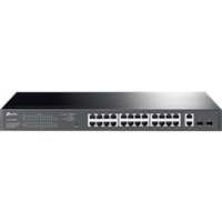 Commutateur Ethernet EasySmart TL-SG1428PE 28 Ports Gérable TP-Link - 28 Ports - Gérable - 2 Couche supportée - Modulaire - 2 Emplacements SFP - 27 W Consommation d'énergie - 250 W Budget PoE - Fibre Optique, Paire torsadée - PoE Ports - 1U - Montable en rack, Bure