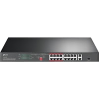 Commutateur Ethernet TL-SL1218P 16 Ports TP-Link - 16 Ports - 2 Couche supportée - Modulaire - 1 Emplacements SFP - 12,70 W Consommation d'énergie - 150 W Budget PoE - Fibre Optique, Paire torsadée - PoE Ports - Montable en rack - À vie Garantie limitée